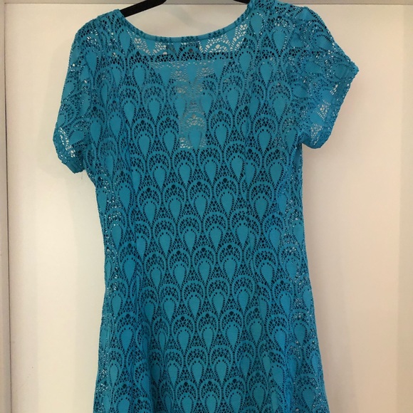 Papillon bright blue/teal eyelet dress - Picture 2 of 5